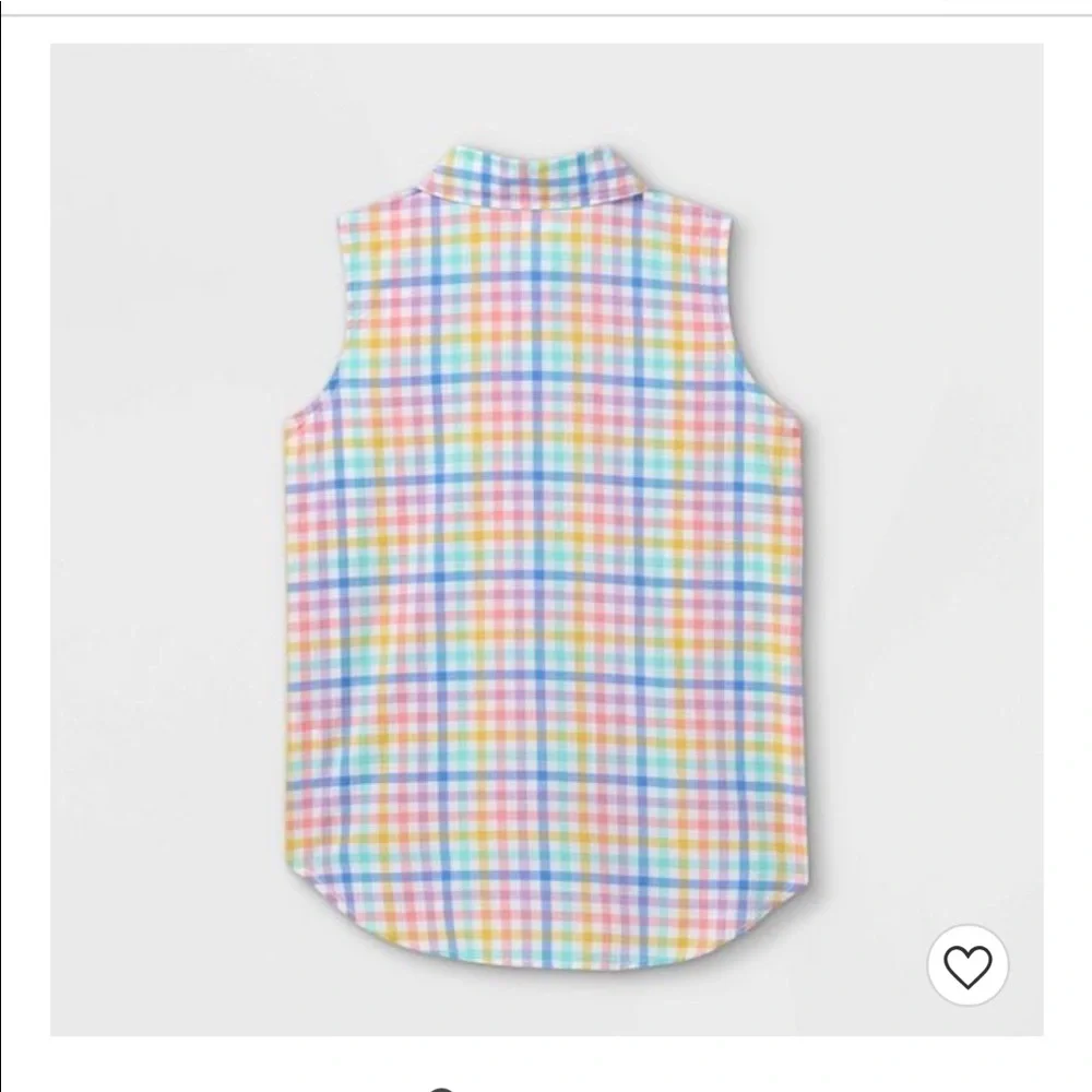 Cat & Jack Gingham Sleeveless Button-Down Top